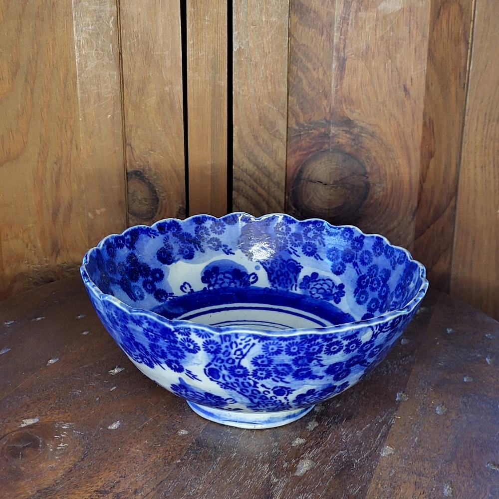 Blue Floral Ceramic Bowl - Picture 3 of 12